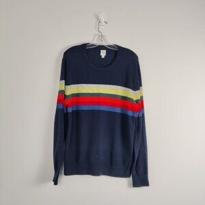 Men's GAP Striped Merino Wool Blend Sweater, Size Large Color Block